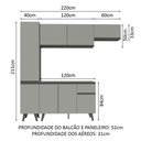 Ver imagem 4 de Armário de Cozinha Completa 220cm Cinza Nice Madesa 01