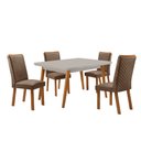 Ver imagem 1 de Mesa de Jantar Copper 120cm Madeira Tampo Vidro Canto Copo com 4 Cadeiras Lira