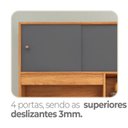 Ver imagem 5 de Cozinha 90cm 4 Portas 1 Gaveta com Nichos Yescasa Cinza/Cinamomo/Grafite