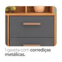 Ver mais imagens de Cozinha 90cm 4 Portas 1 Gaveta com Nichos Yescasa Cinza/Cinamomo/Grafite