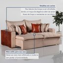 Ver imagem 6 de Sofá Cama Verona 4 Lugares Retrátil 240cm Bege Linho Rei de Casa
