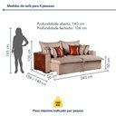 Ver imagem 7 de Sofá Cama Verona 4 Lugares Retrátil 240cm Bege Linho Rei de Casa