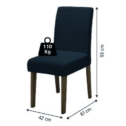 Conjunto com 2 Cadeiras Estofada Sala de Jantar Trieste Siena Cedro / Chumbo Dobuê - 2