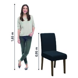 Conjunto com 2 Cadeiras Estofada Sala de Jantar Trieste Siena Cedro / Chumbo Dobuê - 4