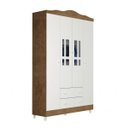 Ver imagem 2 de Quarto de Bebê com Guarda-Roupas 4 Portas, Cômoda Fraldário e Berço Mini Cama Ariel Mirelle Espresso
