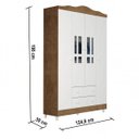 Ver imagem 3 de Quarto de Bebê com Guarda-Roupas 4 Portas, Cômoda Fraldário e Berço Mini Cama Ariel Mirelle Espresso