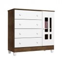 Ver imagem 4 de Quarto de Bebê com Guarda-Roupas 4 Portas, Cômoda Fraldário e Berço Mini Cama Ariel Mirelle Espresso