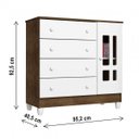 Ver imagem 5 de Quarto de Bebê com Guarda-Roupas 4 Portas, Cômoda Fraldário e Berço Mini Cama Ariel Mirelle Espresso