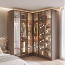Ver imagem 1 de Guarda Roupa Planejado de Canto Linear 4 Peças 6 Portas Reflectas Orion CabeCasa MadeiraOriginals Marrom/Mocha