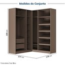 Ver imagem 4 de Guarda Roupa Planejado de Canto Linear 4 Peças 6 Portas Reflectas Orion CabeCasa MadeiraOriginals Marrom/Mocha