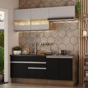 Ver imagem 1 de Armário de Cozinha Compacta 200cm Rustic/Preto/Crema Glamy Madesa 07