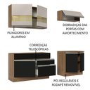 Ver imagem 5 de Armário de Cozinha Compacta 200cm Rustic/Preto/Crema Glamy Madesa 07