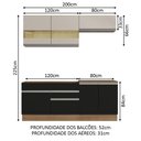 Ver imagem 4 de Armário de Cozinha Compacta 200cm Rustic/Preto/Crema Glamy Madesa 07