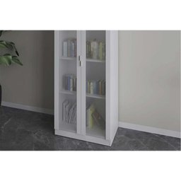 Cristaleira de Cozinha Me-4189 C/ 2 Portas de Vidro e 3 Prateleiras Preto - Tecno Mobili - 9