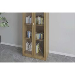 Cristaleira de Cozinha Me-4189 C/ 2 Portas de Vidro e 3 Prateleiras Preto - Tecno Mobili - 11