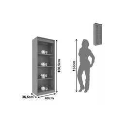 Cristaleira de Cozinha Me-4189 C/ 2 Portas de Vidro e 3 Prateleiras Preto - Tecno Mobili - 2