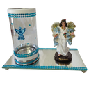 Ver imagem 1 de Kit Altar Porta Vela Escultura Anjo da Guarda - Selecione:anjo da Guarda Azul