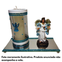 Ver imagem 2 de Kit Altar Porta Vela Escultura Anjo da Guarda - Selecione:anjo da Guarda Azul