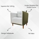 Ver mais imagens de Kit 2 Poltronas Decorativas para Sala e Recepção Aviv Corino e Linho Premium Cores