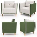 Ver imagem 6 de Kit 2 Poltronas Aviv para Sala Escritório Recepção Linho Premium Easy Clean Corino Premium Luxo