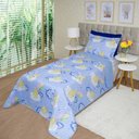 Ver imagem 1 de Coberdrom Edredom Solteiro Alegria Dupla Face Urso - Azul