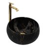 Cuba Pia Cerâmica Apoio Banheiro Lavabo Redonda 39x39cm Luxo - Preto - 1