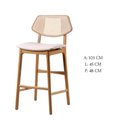 Ver imagem 4 de Banqueta Finy - Madeira Maciça com Assento Acolchoado em Linho - Távoli Decor