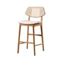 Ver imagem 1 de Banqueta Finy - Madeira Maciça com Assento Acolchoado em Linho - Távoli Decor