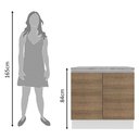 Ver imagem 5 de Balcão Glamy 80 cm 2 Portas Branco e Rustic Madesa