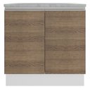 Ver mais imagens de Balcão Glamy 80 cm 2 Portas Branco e Rustic Madesa