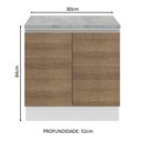 Ver imagem 6 de Balcão Glamy 80 cm 2 Portas Branco e Rustic Madesa