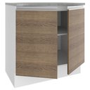 Ver imagem 4 de Balcão Glamy 80 cm 2 Portas Branco e Rustic Madesa