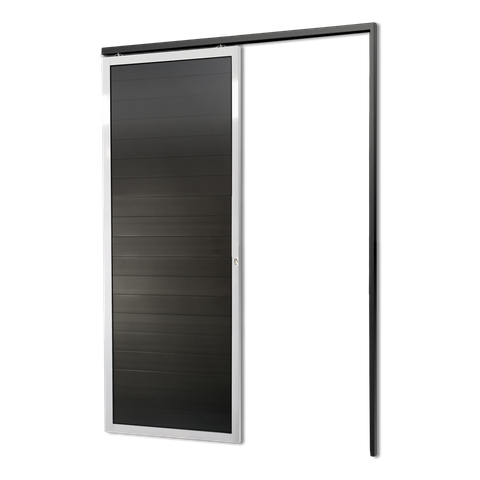 Porta de Correr Suspensa Lambril Dir L.25 Mix Preta 210x90 Brimak