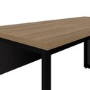 Ver imagem 5 de Escrivaninha Mesa Escritório Retangular com Gaveteiro Suspenso com Chave 150cm Macadâmia e Preto Marrom
