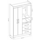 Ver imagem 6 de Guarda-Roupa 4 Portas 3 Gavetas com Espelho Freijó e Off White Notável
