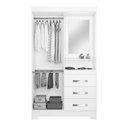 Ver imagem 5 de Guarda-Roupa 4 Portas 3 Gavetas com Espelho Freijó e Off White Notável