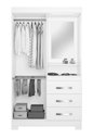 Ver imagem 5 de Guarda-Roupa 4 Portas 3 Gavetas com Espelho Freijó e Off White Notável