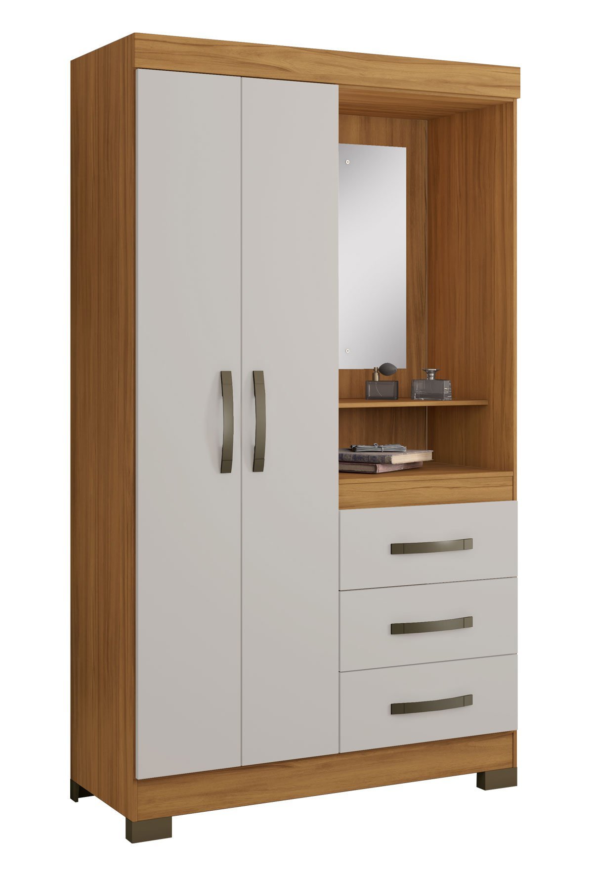 Guarda-Roupa 4 Portas NT 5170 Freijó com Off White - Notável