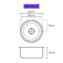 Ver imagem 2 de Cor Prata Cuba de Aço Inox 304 - Tamanho 30x15cm