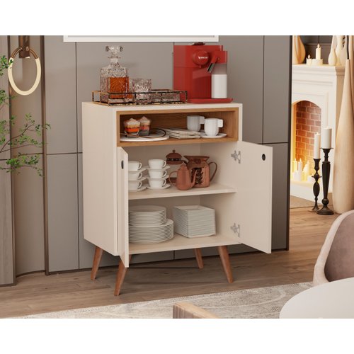 Buffet Argo 2 Portas – Off White/ Cedro - Lidecor Móveis & Decoração