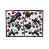 Adega Decorativa Suporte para Garrafas e Taças de Parede Vinho Ferro Folhas - 3
