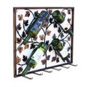 Ver imagem 1 de Adega Decorativa Suporte para Garrafas e Taças de Parede Vinho Ferro Folhas