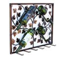 Ver imagem 1 de Adega Decorativa Suporte para Garrafas e Taças de Parede Vinho Ferro Folhas