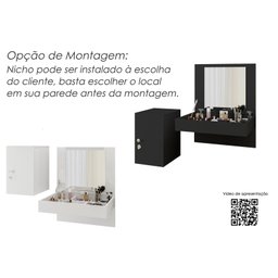 Penteadeira Escrivaninha Camarim Suspensa Mila Branco Fosco Mobler - 6