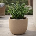 Ver imagem 2 de Vaso Decorativo Plástico 38cm para Flores Plantas Tramontina Laos Granito Areia