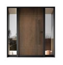 Ver imagem 1 de Porta Pivotante em Cumaru C Puxador Metalico 1,54 X 2,24 M L X a Vidros Laterais