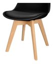 Ver imagem 3 de Kit C/4 Cadeiras Leda – Charles Eames, Saarinen Wood com Almofada Preta