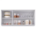 Ver imagem 4 de Armário Aéreo 120cm 3 Portas Virgínia Branco/preto