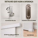 Ver mais imagens de Porta de Correr Madeira 210x100 Branco Prime Kit Completo Trilho Fechadura