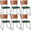 Ver imagem 1 de Kit 06 Cadeiras Decorativas Sala Jantar Allana L02 Couríssimo Camel Facto Verde Musgo - Lyam Decor